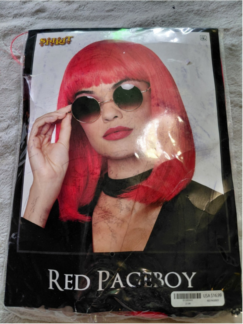 Spirit Red Short Wig With Bangs Red Pageboy Halloween Cosplay Costume Brand New